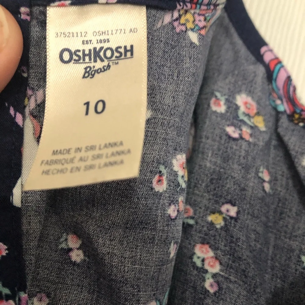 Oshkosh Bgosh Girls Navy‎ Unicorn Print Tie-Shoulder Dress size 10